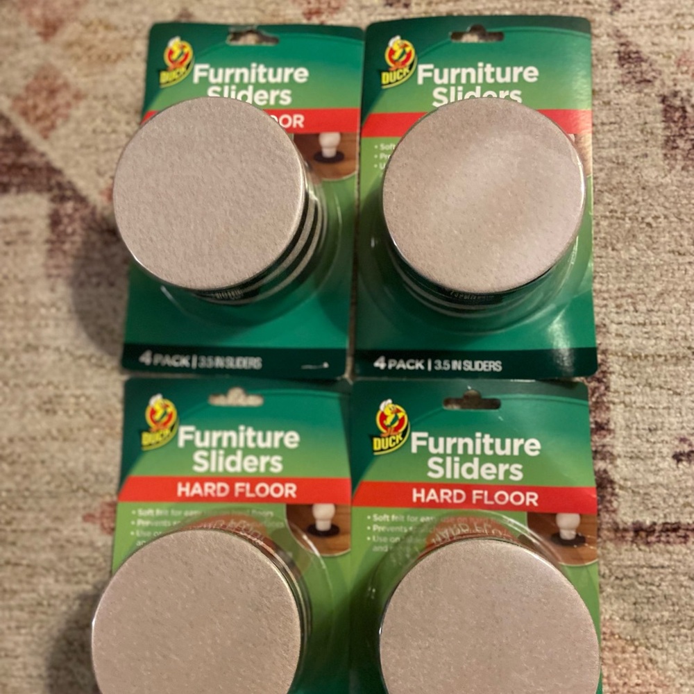 Duck Brand Felt Furniture Sliders for Hard Floors, 3.5 Inch Width, 4 pack,Brown
